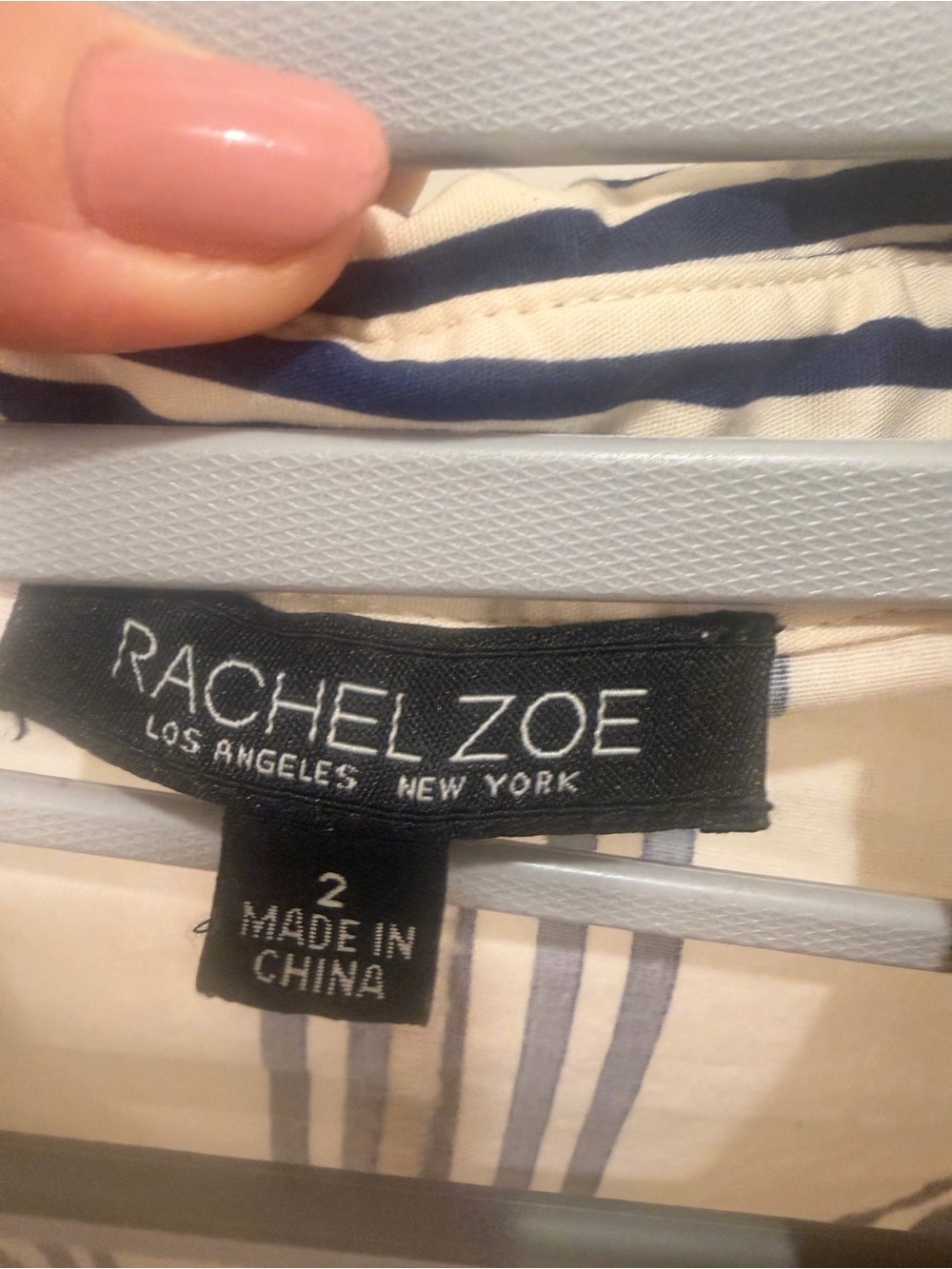 Rachel Zoe Cream and Black Striped Midi Shirt Dress - Picture 5 of 6